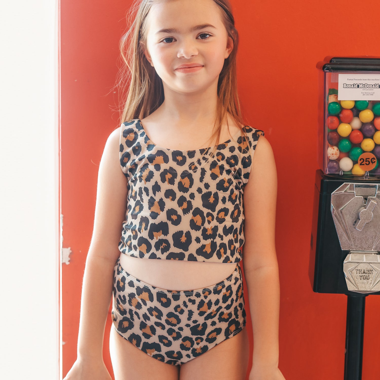 Leopard Girls' Two Piece Tank - Retro Kids' Swimwear – Saint Ida