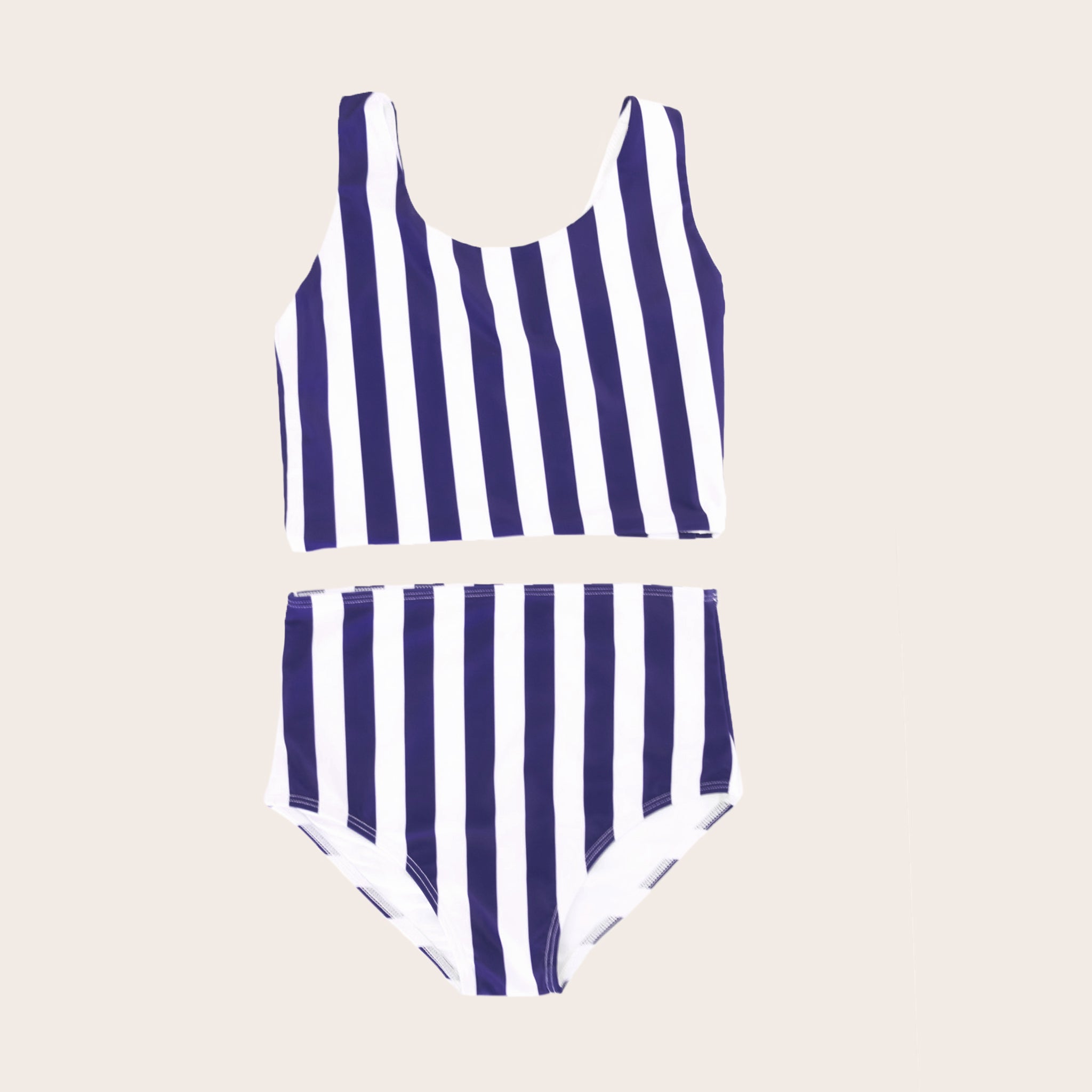 Nautical Stripe Two Piece Tank - Retro Kids' Swimwear – Saint Ida
