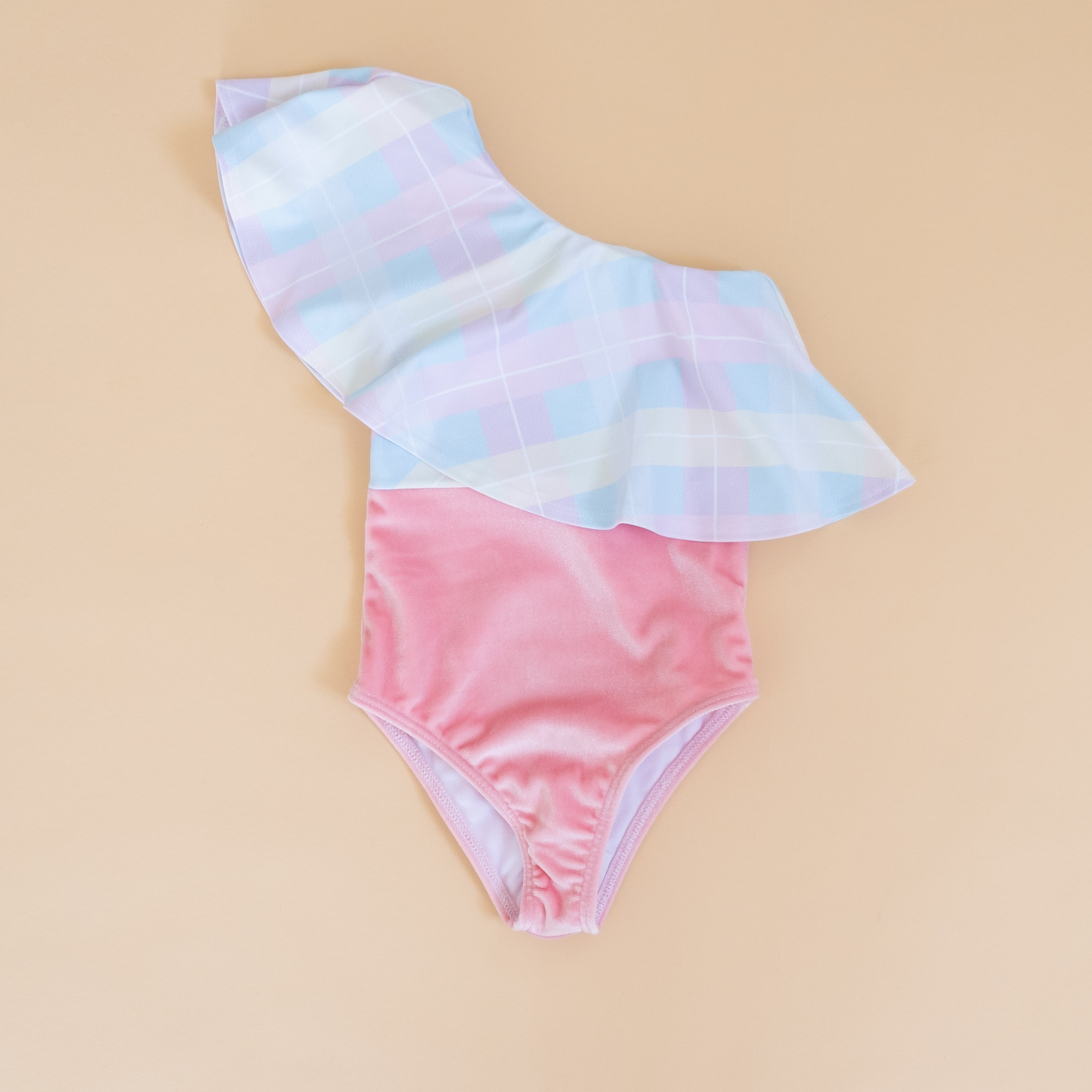 Pink plaid bathing suit hot sale