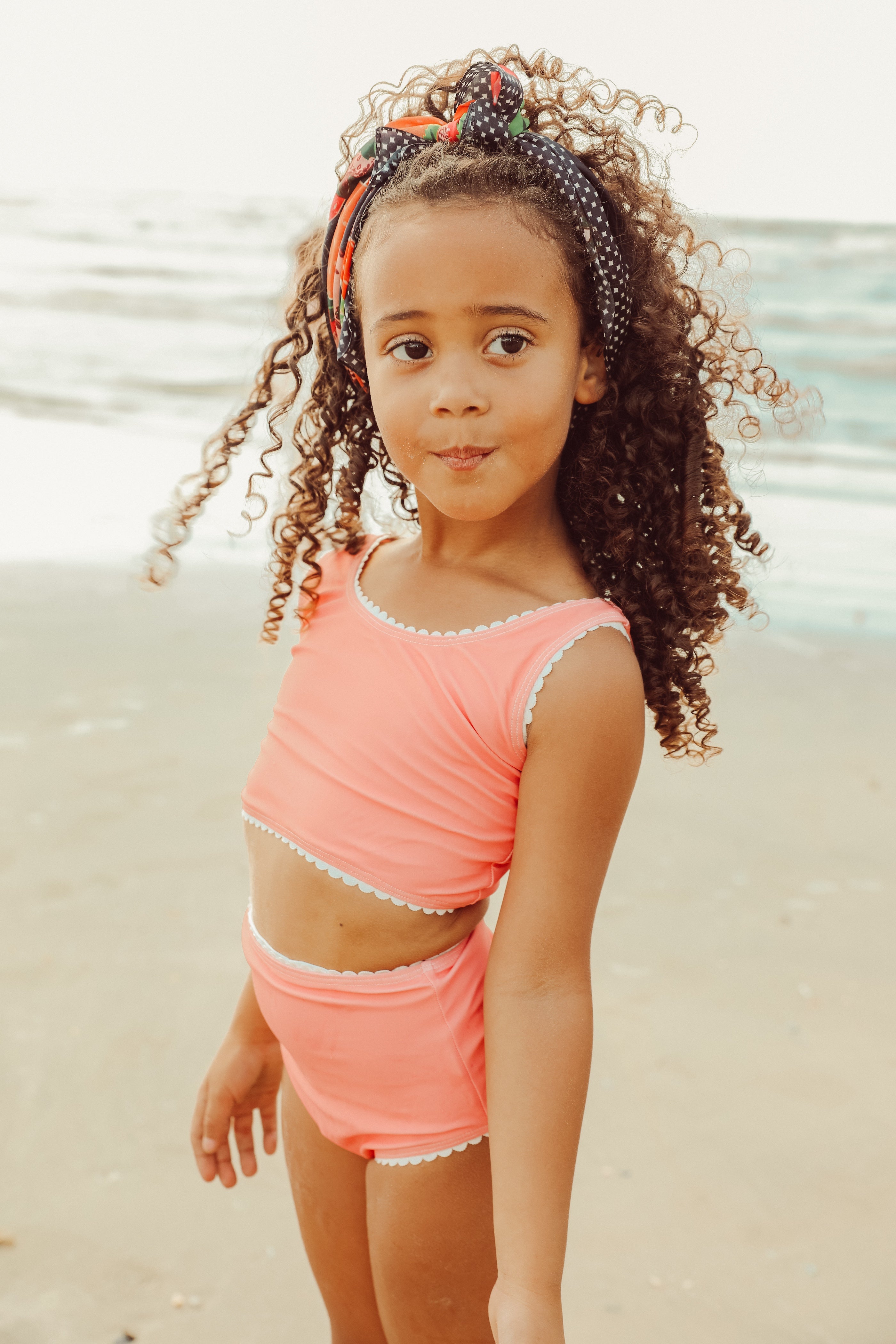Coral Two Piece Tank - Retro Kids' Swimwear – Saint Ida