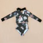 Moody Floral Two Piece Rash Guard - Sample
