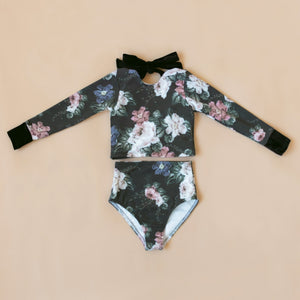Moody Floral Two Piece Rash Guard - Sample