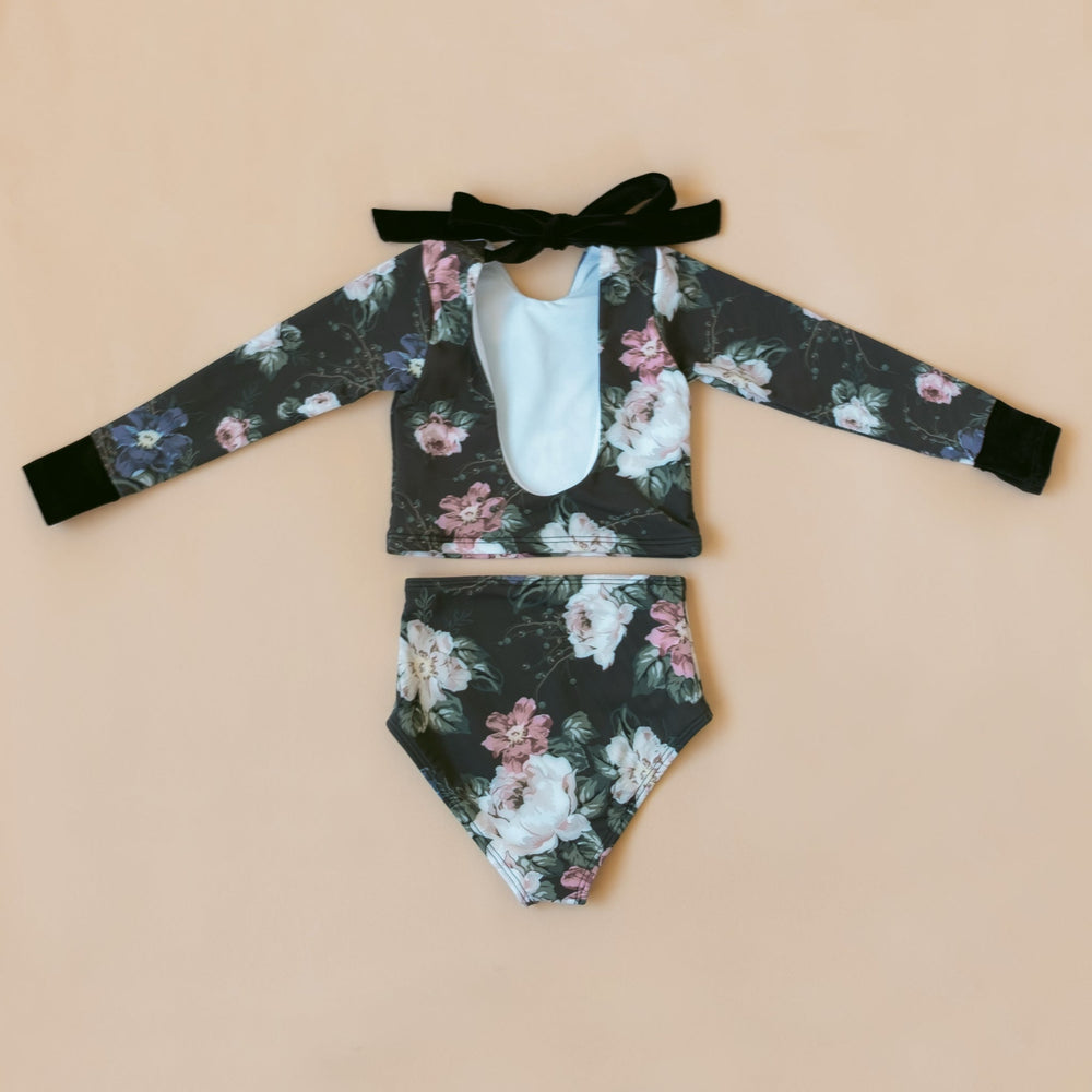 Moody Floral Two Piece Rash Guard - Sample