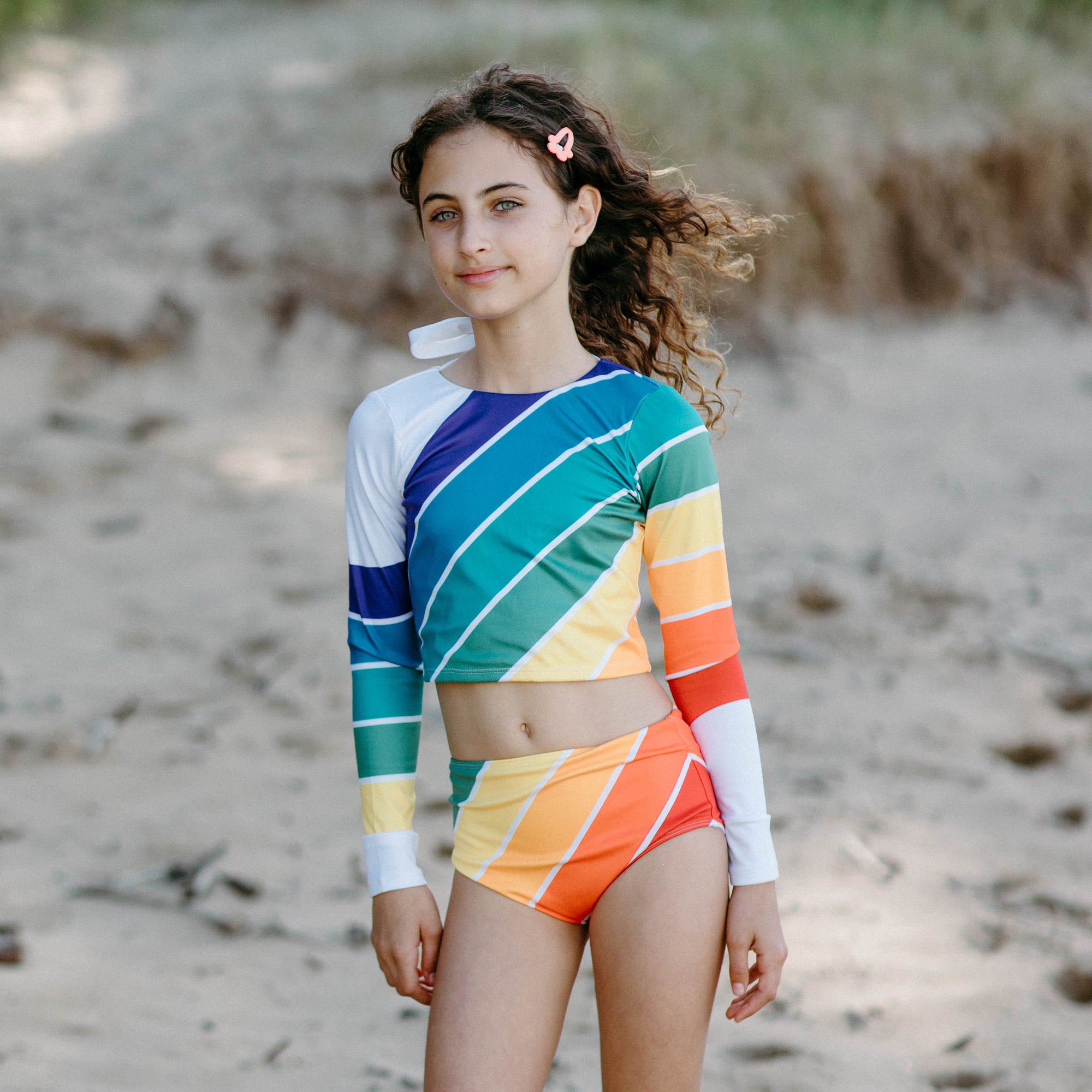Forever Summer Rainbow Girls' Two Piece Long Sleeve - Retro Kids
