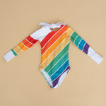 Retro Primary Rainbow Long Sleeve Swim - Sample