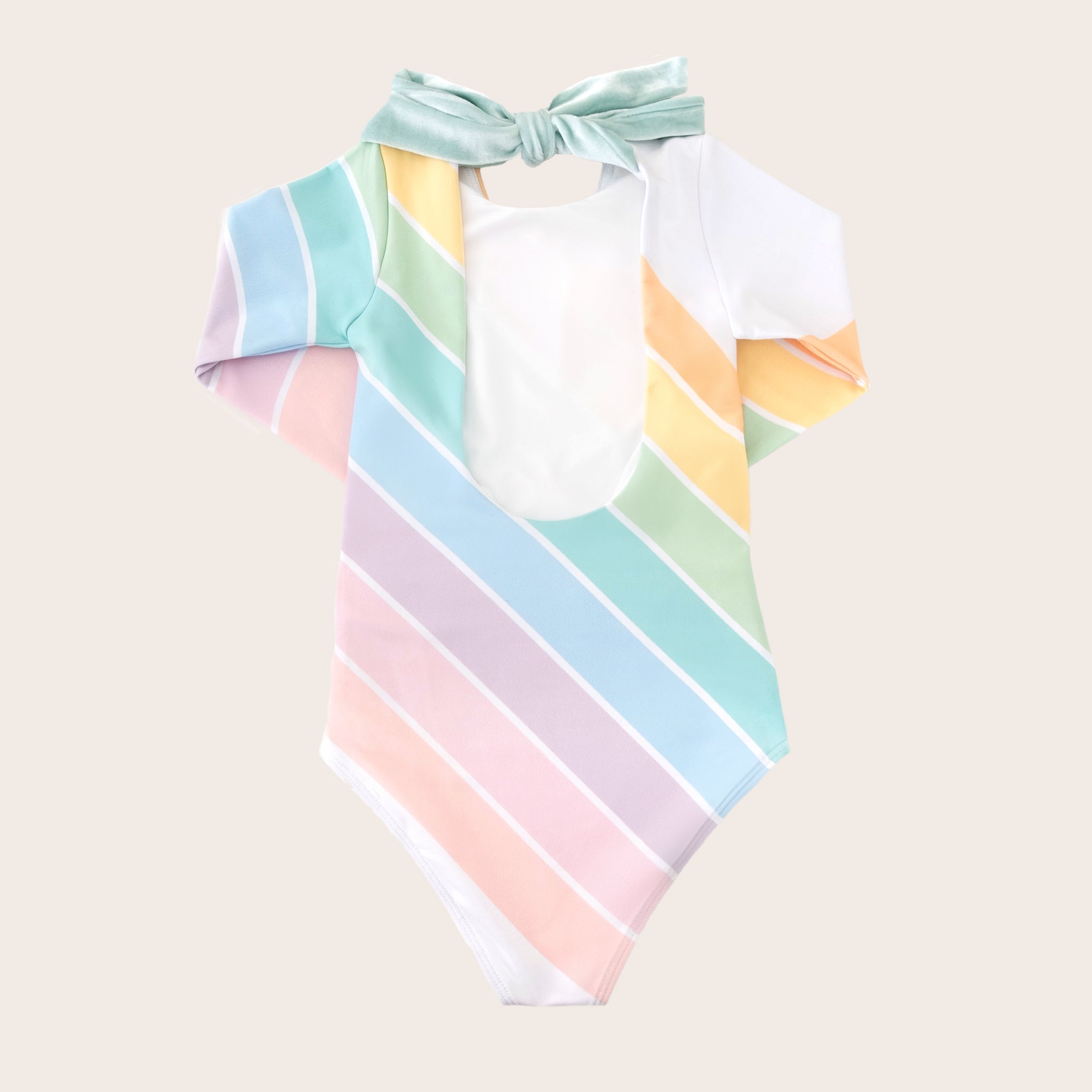 Rainforest Rainbow Shirred Front Girl Leg One Piece - Final Sale