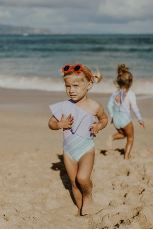 Minty Pastel One Shoulder Swim Suit