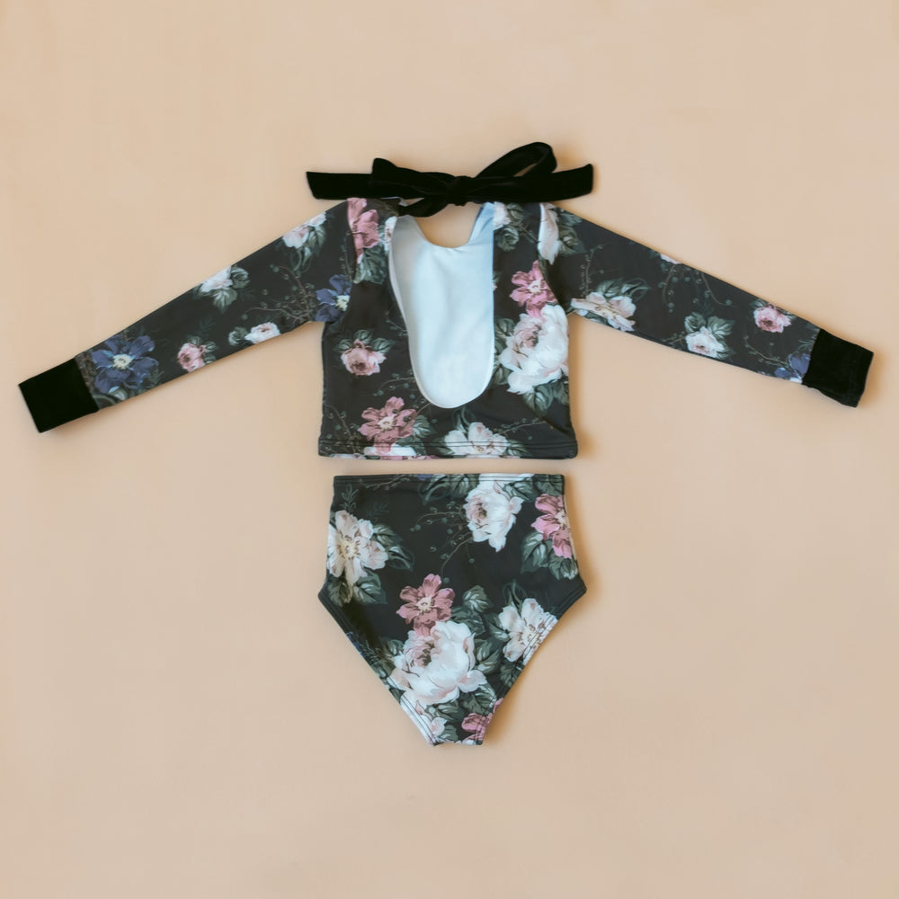 Moody Floral Two Piece Rash Guard
