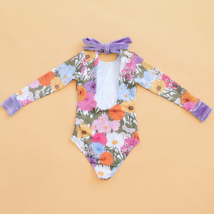 Island Floral Long Sleeve Swim