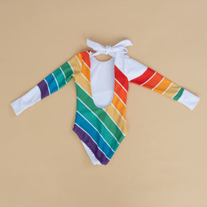 Retro Primary Rainbow Long Sleeve Swim
