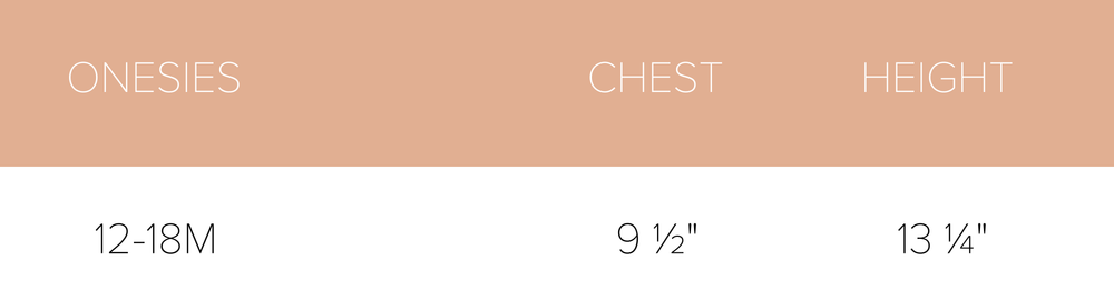 onesie size chart