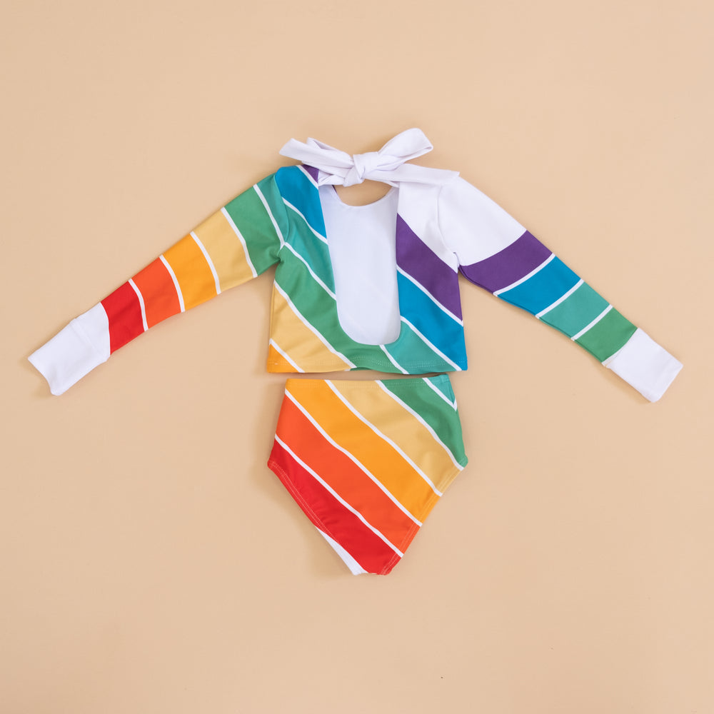 Retro Primary Two Piece Rash Guard