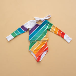 Retro Primary Two Piece Rash Guard