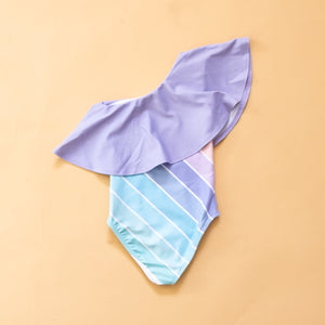 Minty Pastel One Shoulder Swim Suit
